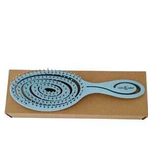 Chiara Ambra Blue Hairbrush Blow Dry Detangle Styling Flexible Wet Dry Curly NEW